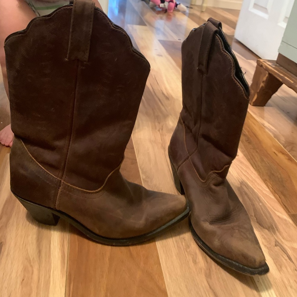 Leather cowboy boots